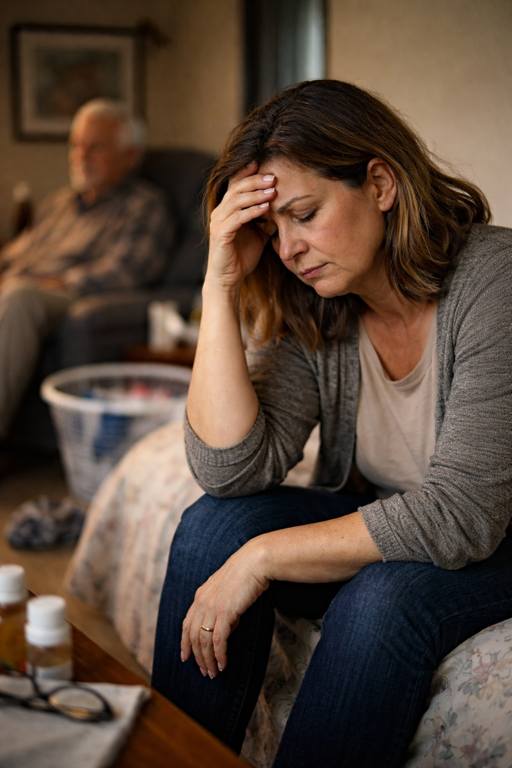 Familiar cuidando de idoso em casa